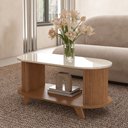 Ver imagem 1 de Mesa de Centro Vivaldi Canelado Cinamomo/off White - Artely Móveis
