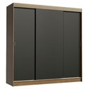 Ver imagem 2 de Guarda-Roupa Casal Madesa Reno 3 Portas de Correr Rustic/Preto Cor:Rustic/Preto