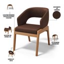 Ver imagem 3 de Kit 04 Cadeiras de Jantar e Estar Living Estofada Lince L02 Couríssimo Marrom - Lyam Decor