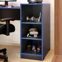 Ver imagem 3 de Mesa Gamer Zetra Escrivaninha com Nichos Azul e Preto