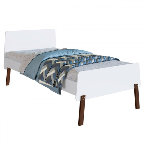 Cama de Solteiro para Colchões de 190x90cm Orlando Branco CI090 Art In Móveis