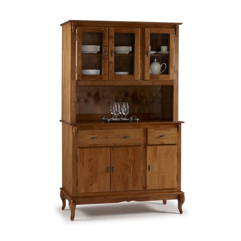 Cristaleira Arca e Oratório Madeira Maciça 6 Portas 2 Gavetas Pés Luis Xv 60632 Linz Móveis - Imbuia