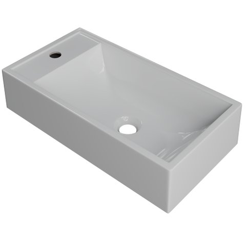 Cuba de Apoio Retangular para Banheiro Lavabo Roma C01 Rl545w Branco - Lyam