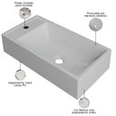 Ver imagem 4 de Cuba de Apoio Retangular para Banheiro Lavabo Roma C01 Rl545w Branco - Lyam