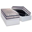 Ver imagem 1 de Cama Box Baú Solteiro: Colchão Molas Ensacadas Paropas MasterPocket Blue + Base CRC Courano White(88