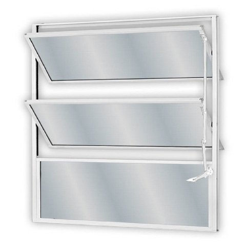 Janela de Alumínio Basculante 60x40cm Vidro Mini Boreal Soft MGM Branco