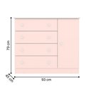 Ver imagem 3 de Cômoda Sapateira 1 Porta 4 Gavetas Doce Sonho Rosa Acetinado