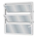 Ver imagem 1 de Janela de Alumínio Basculante 60x100cm com 2 Basculas e Vidro Mini Boreal Soft MGM Branco