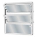 Ver imagem 1 de Janela de Alumínio Basculante 60x100cm com 2 Basculas e Vidro Mini Boreal Soft MGM Branco