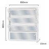 Janela de Alumínio Basculante 80x80cm com 3 Basculas e Vidro Mini Boreal Soft MGM Branco - 3