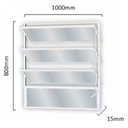 Ver imagem 2 de Janela de Alumínio Basculante 80x100cm com 3 Basculas e Vidro Mini Boreal Soft MGM Branco