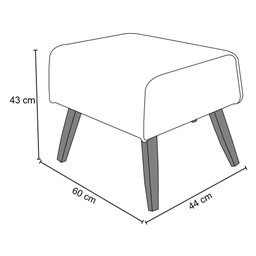 Puff Decorativo 60 cm Viseo C-05 C-416 Linho Cinza - Domi - 4