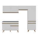 Ver imagem 7 de Armário Cozinha Modulada Compacta 252cm com Balcão Veneza Multimóveis Mp3762 Branco/dourado