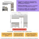 Ver imagem 3 de Armário Cozinha Modulada Compacta 252cm com Balcão Veneza Multimóveis Mp3762 Branco/dourado