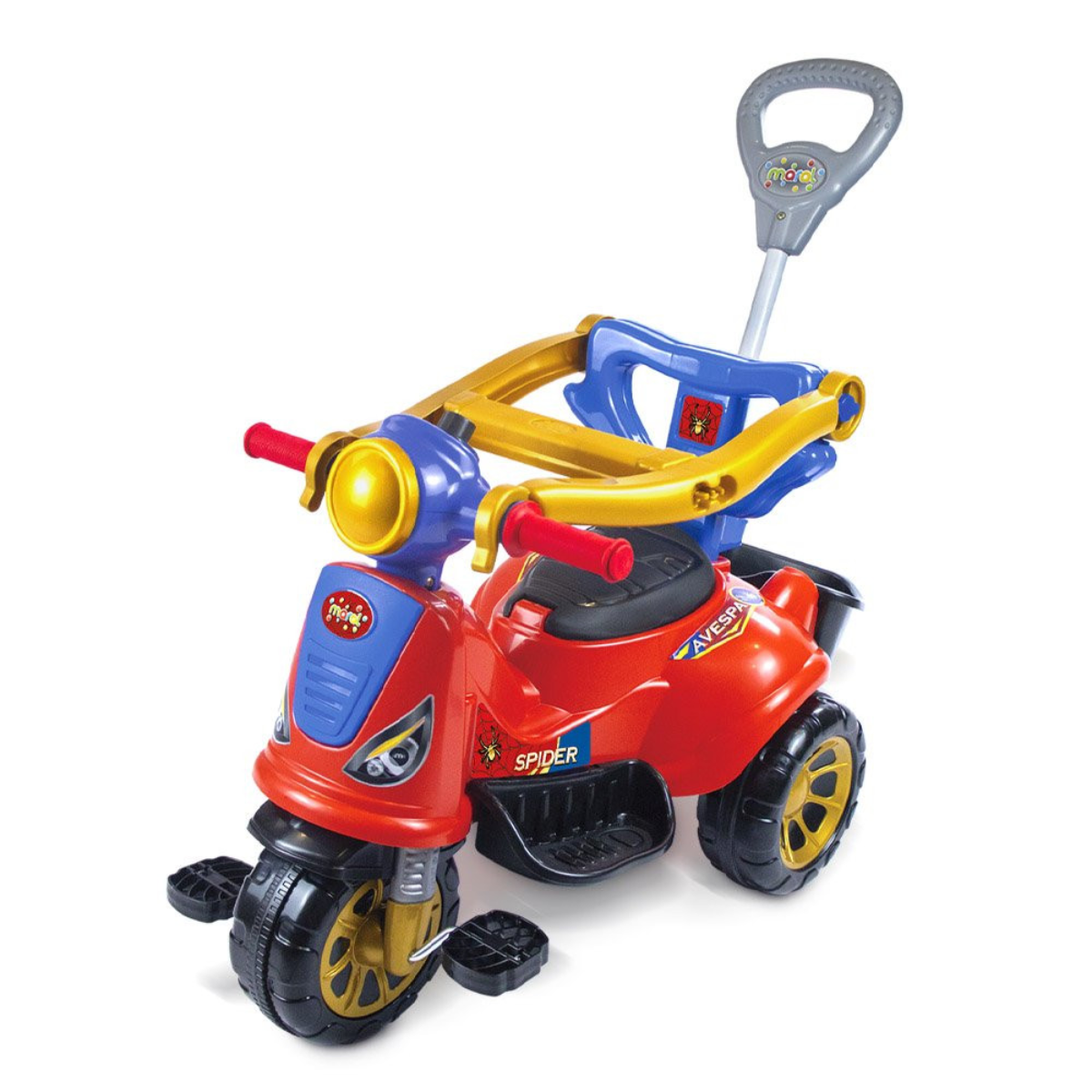 Triciclo Infantil Andador de Passeio com Pedal com Proteção Cor:vermelho