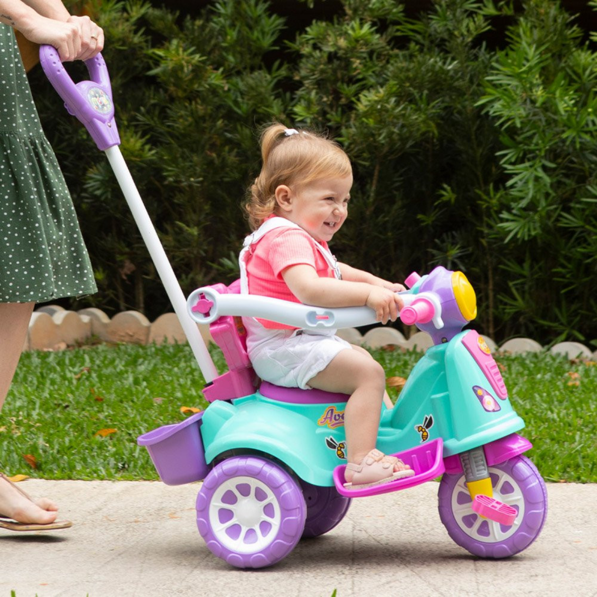 Triciclo Infantil Andador de Passeio com Pedal com Proteção Cor:vermelho - 3