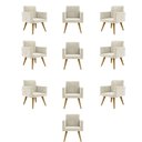 Ver imagem 3 de Kit 10 Cadeiras Poltronas Decorativa - Escritório - Recepção Cor:bege