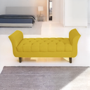 Ver imagem 2 de Recamier Puff Banco Namoradeira Sofá Sala 2 Lugares 150cm Grécia Suede Amarelo - Incasa Decor