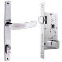 Ver imagem 6 de Fechadura Para Porta Externa Perfil Estretiro Aço Inox Polido Cromado + Dobradiças Aço Zincado Pino
