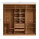 Ver imagem 3 de Guarda Roupas de Casal 6 Portas e 3 Gavetas Dubai - Canela / Azul Profundo