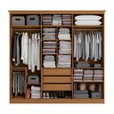 Ver imagem 2 de Guarda Roupas de Casal 6 Portas e 3 Gavetas Dubai - Canela / Azul Profundo