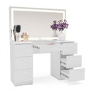 Ver imagem 6 de Penteadeira para Quarto com Espelho Touch LED 7 Gavetas Iris Branco
