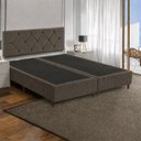 Ver imagem 1 de Base para Cama Box Queen Bipartida Cecília Vilajo em Suede Marrom – 1,58 x 1,98 m