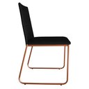 Ver imagem 3 de Kit 3 Cadeiras de Jantar Lille Base Aramado Bronze Veludo Preto - Montanaris Decor