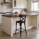 Ver imagem 2 de Kit 6 Banquetas Katrina com Encosto em Aço Preto Assento em Corano para Bancada de Cozinha - Preto