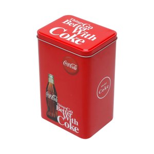 Lata de Metal Square Coca-cola Better Whit Coke Vermelho 13 X 9,9 X 20cm