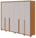 Ver imagem 1 de Guarda-Roupas Casal 6 Portas 8 Gavetas com Pés 100% MDF Imperatore - Lp - Rei de Casa Amendoa Clean/