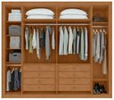 Ver imagem 6 de Guarda-Roupas Casal 6 Portas 8 Gavetas com Pés 100% MDF Imperatore - Lp - Rei de Casa Amendoa Clean/