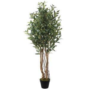 Árvore Artificial Oliveira com Tronco Natural 1,20m | Folhagem e Frutos Realistas Formosinha