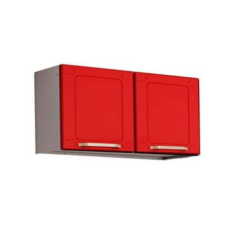 Armário Aéreo P- Cozinha Colors 6000 C- 2 Portas 70cm Branco-vermelho - Bertolini
