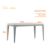 Mesa Jantar Retangular Aurea 160cm com Tampo de Vidro:ype/off White - 3