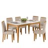 Mesa Jantar Retangular Aurea 160cm com Tampo de Vidro:ype/off White - 4