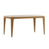 Mesa Jantar Retangular Aurea 160cm com Tampo de Vidro:ype/off White - 1