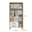 Ver imagem 2 de Guarda-roupa Q Encanto Retro - Palladium Decor Cor Freijó - Branco