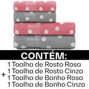 Ver imagem 2 de Jogo de Toalhas 4 Peças Banho e Rosto 100 Algodão Prisma Dohler Emcompre