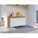 Ver imagem 2 de Balcão Armário de Cozinha Manu 120cm Amêndoa/branco sem Tampo - Ajl
