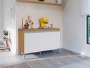 Ver imagem 2 de Balcão Armário de Cozinha Manu 120cm Amêndoa/branco sem Tampo - Ajl