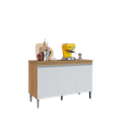 Ver imagem 3 de Balcão Armário de Cozinha Manu 120cm Amêndoa/branco sem Tampo - Ajl
