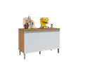 Ver imagem 3 de Balcão Armário de Cozinha Manu 120cm Amêndoa/branco sem Tampo - Ajl
