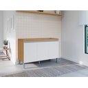 Ver imagem 4 de Balcão Armário de Cozinha Manu 120cm Amêndoa/branco sem Tampo - Ajl