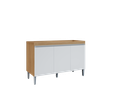 Ver imagem 1 de Balcão Armário de Cozinha Manu 120cm Amêndoa/branco sem Tampo - Ajl