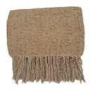 Ver imagem 1 de Manta para Sofá Peseira Cama Tecido Chenile 1.80x1.20 - Bege Escuro