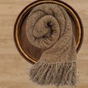 Ver imagem 2 de Manta para Sofá Peseira Cama Tecido Chenile 1.80x1.20 - Bege Escuro