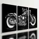 Ver imagem 1 de Kit 3 Quadro Decorativo Moto Clássica Custom Garagem Quarto Qualidade Premium Moderno 28x20cm