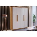 Ver imagem 1 de Guarda Roupa Casal 4 Portas e 2 Gavetas C- Pés Espanha Naturale-off White - Rufato