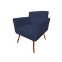 Ver imagem 3 de Kit Namoradeira + 1 Poltrona Decorativa Sabrina Suede Azul Marinho Pés Madeira Mz Decor